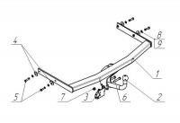 Фаркоп SK 05 для SKODA Fabia (кроме RS) 2004-08.2014, Автос, нагрузка 1000/75 кг. С подрезкой бампера от магазина ФаркопРос